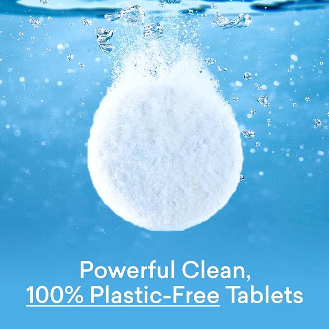 BLUELAND Toilet Bowl Cleaner Tablets, Starter Set, 14 Count with Tin, Lemon Cedar, Plastic-Free, No Harsh Chemicals, Plant-Based