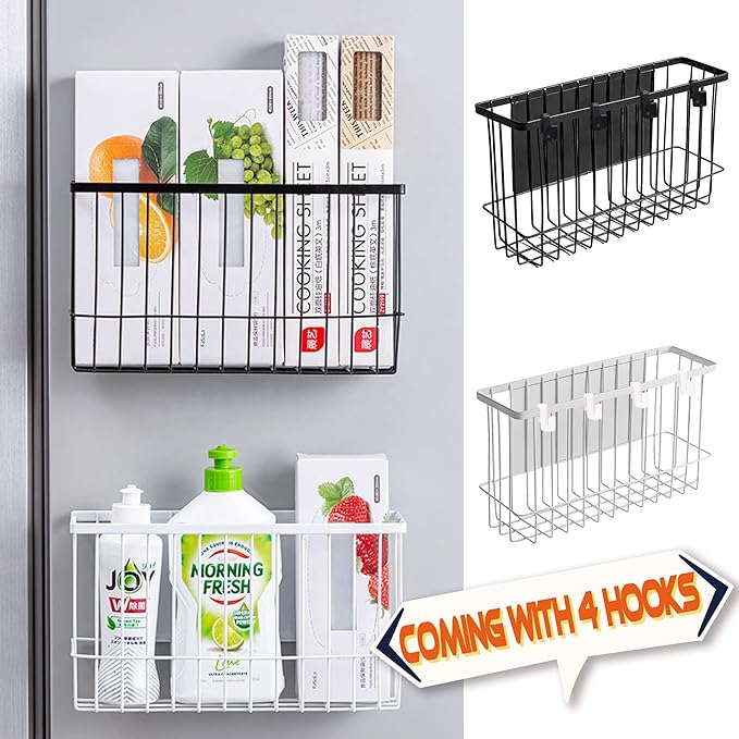 Buyyyit Laundry Room Organization & Storage Magnetic Basket Shelf Dryer Ball Lint Bin File Holder Container for Fridge & Washer