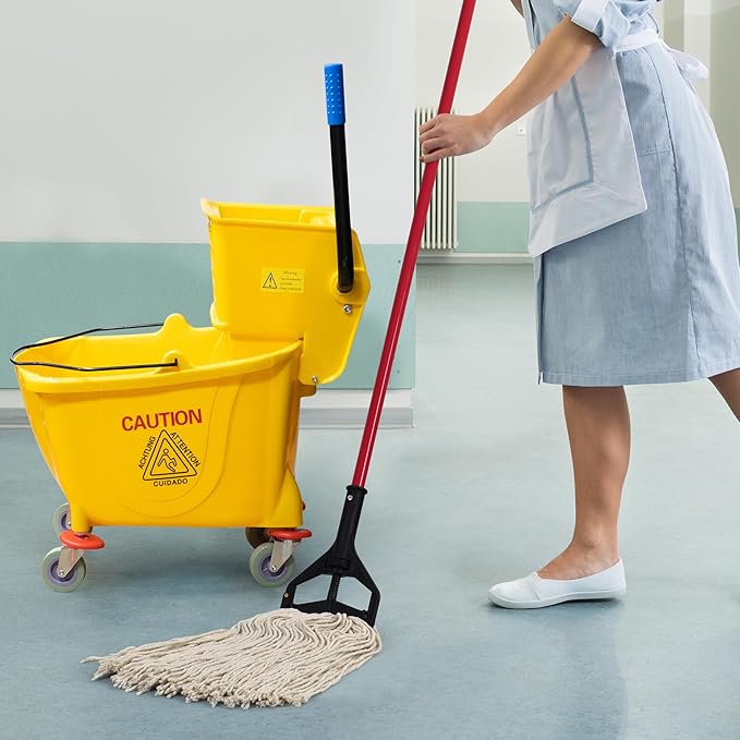 Matthew Cleaning 24oz 6Pack Cotton Floor Mop,Cotton Looped-Open String Heavy Duty String Mop Refills, Universal Headband Blend,Mop Head Replacement for Home, Industrial and Commercial Use(White)