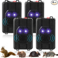 Qualirey 4 Pcs Ultrasonic Rodent Repellent for Car Engines Car Rodent Repeller Under Hood Battery Operated Rat Repellent with Strobe Light Keep Pest Squirrels Mice Out of Garage RV Outdoor