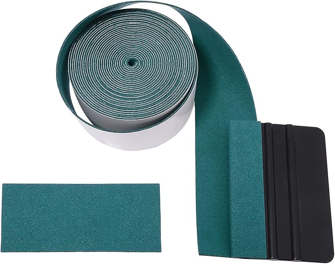 FOSHIO Micro Fiber Felt for Squeegee Edge Wrapping 5 Meters Length - Dark Green Suede Felt to Cover The Edges of Hard Card Squeegees