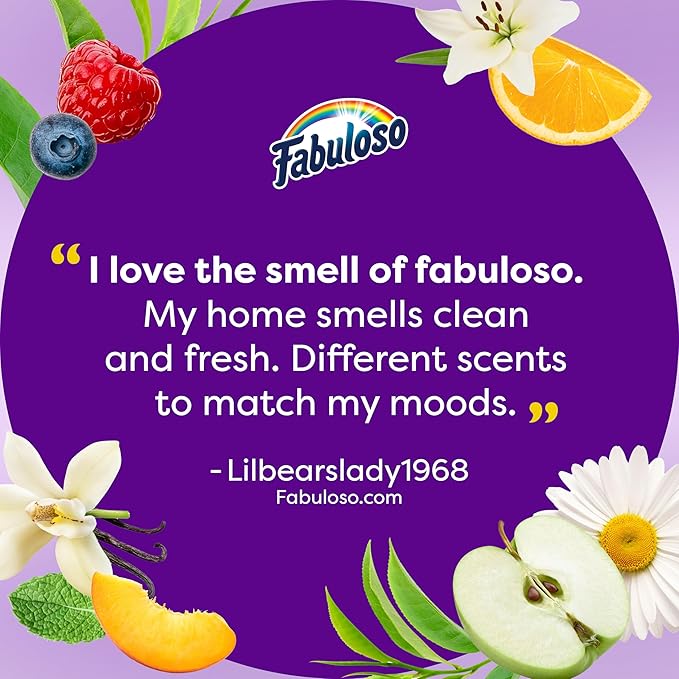 Fabuloso Multi-Purpose Cleaner and Floor Cleaner, 2X Concentrated Formula, Long-Lasting Freshness, Spring Fresh Scent, 56 oz