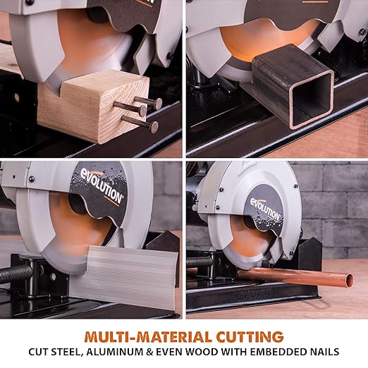 Evolution Power Tools RAGE4 7-1/4-Inch TCT Multipurpose Cutting Chop Saw, Orange