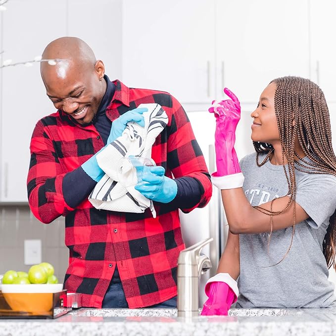 Playtex Living Rubber Cleaning Gloves, Premium Protection Reusable Household Gloves, Large (2 Pairs)