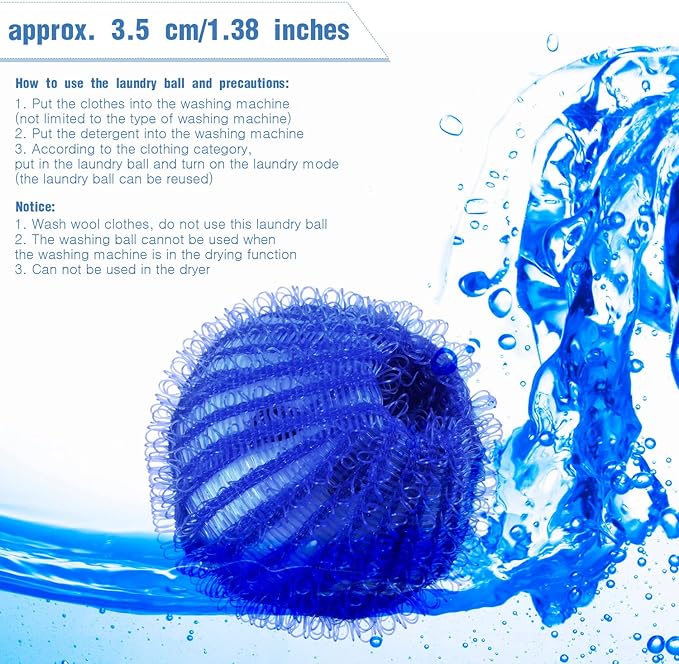 Blulu 12 Pieces Pet Hair Remover for Laundry Dryer Balls Reusable Washing Machine Hair Catcher Pet Dog Cat Catcher Lint Remover (Light Blue,Blue,Grey,Black,Purple,Rose Red)