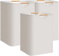 STORAGE MANIAC 3-Pack Large Laundry Hamper, 100L (26.4 Gal) Collapsible Laundry Basket with Bamboo Handles, Freestanding Waterproof Clothes Hamper for Laundry Room, Bedroom, Dorm, Towels, Toys, White