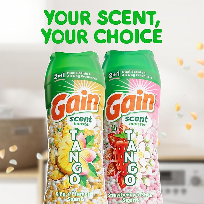 Gain Tango 2-in-1 Laundry Scent Booster Beads, Piña and Plumeria Scent, 21.1 oz, Laundry Beads with Dual Scents Plus All Day Freshness