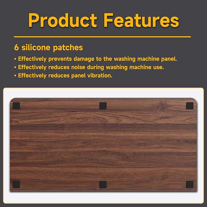 Washer Dryer Countertop, Laundry Wood 2 Tier Shelves Topper with Edge, 54" W x 26.7" D Cover Guard Organizer for Washer and Dryer Laundry Hamper Counter Storage Organization Brown Wood