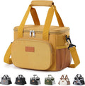 Lifewit Medium Lunch Bag, Insulated Lunch Box, Soft Cooler Cooling Tote for Adult Men Women, Brown 12-Can (9L)