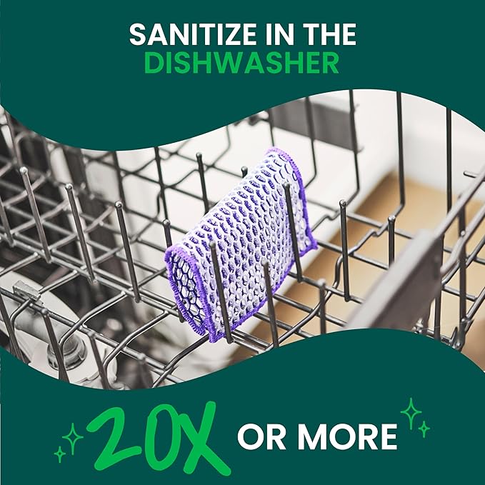 Scotch-Brite® Stay Clean Scrubbing Dish Cloths, Reusable and Long-Lasting Mesh Dish Rags That Dry Fast to Resist Odors, Scratch-Free Scrubber Wipes That are Safe on All Surfaces, 2 Dish Towels