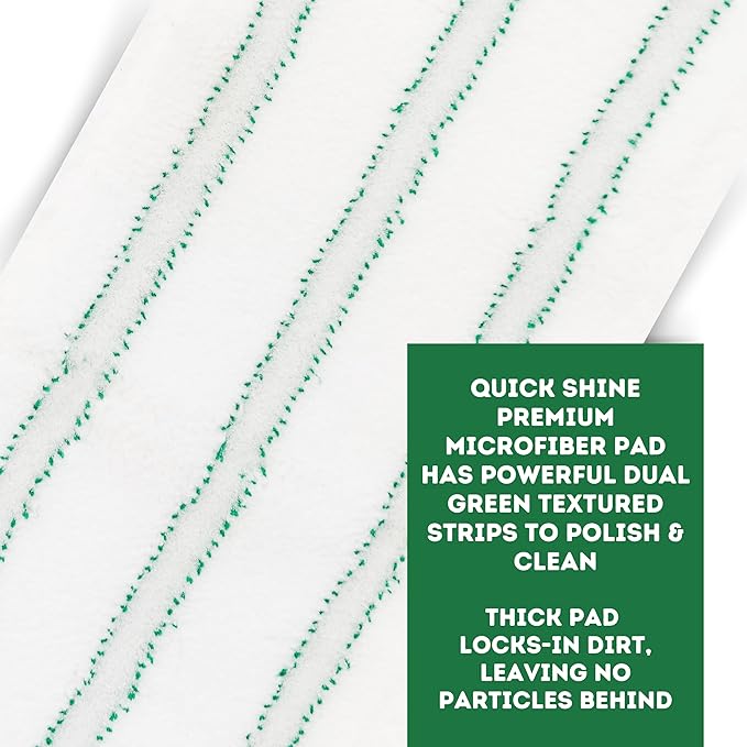 Quick Shine Sustainable Hard Surface Floor Clean + Polish Mop Kit w/ 1 Reusable Pad | Hardwood, Luxury Vinyl Plank, Tile & Laminate | Use Wet + Dry | Perfect to Apply Finish | Squirt, Spread, Done