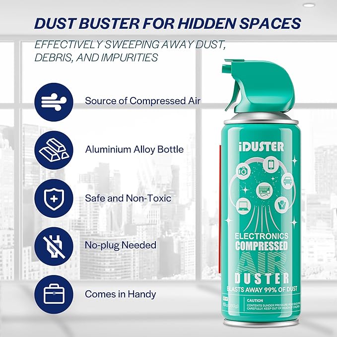 Compressed Air Duster Can for Electronics - 10oz Disposable Keyboard Cleaner Air Spray for Computer Cleaning