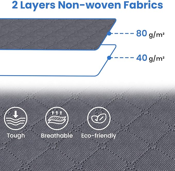 Fab totes Storage Bags,Clothes Blanket Storage Bins Foldable Closet Organizers with Reinforced Handle for Home Dorm Storage and Organization,Fabric Bags for Organizing Sheets,Clothing (Grey,8 Pack)