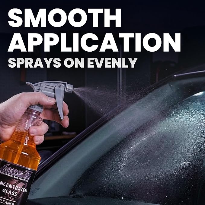 LANE'S Concentrated Auto Glass Cleaner | Tint-Safe Car Windshield, Window Cleaner | Removes Automotive Smoke Film, Fingerprints, & Smudges | Streak-Free, Safe for All Glasses | 32oz, 2 Pack