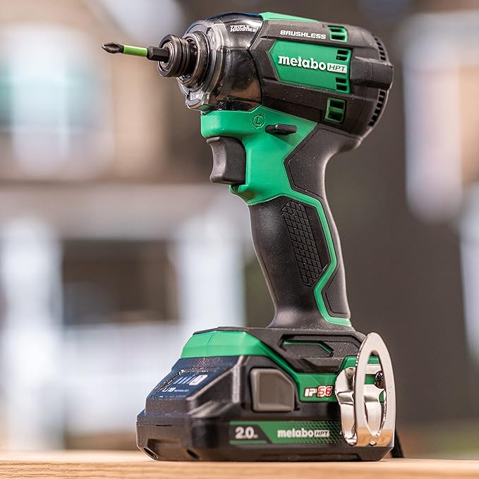 Metabo HPT 18V MultiVolt Cordless Triple Hammer BOLT Impact Driver Set, Power Impact Driver Kit with Case, 2 Lithium-Ion Batteries and Charger, 1/4-Inch Chuck, Compact LightWeight Power Tool, WH18DC