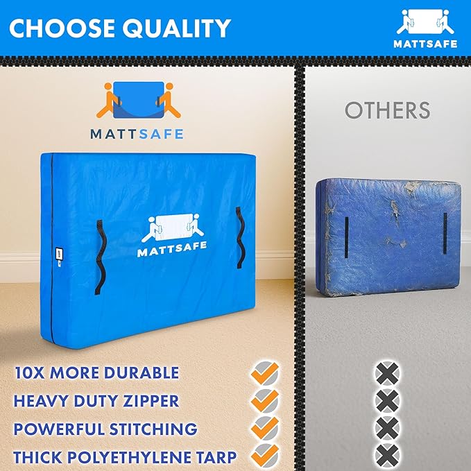 Nordic Elk Mattress Bags for Moving and Storage (Twin XL) Heavy Duty Moving Supplies, 8 Sturdy Handles, Strong Zipper, Mattress Cover Bed Bags, Storage Cover Essentials Packing Protector