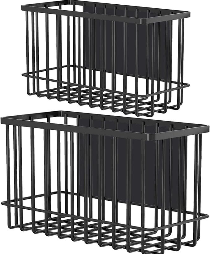 Buyyyit Laundry Room Organization & Storage Magnetic Basket Shelf Dryer Ball Lint Bin File Holder Container for Fridge & Washer