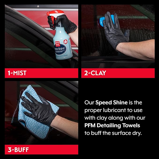 Griot's Garage Glass Cleaning Clay for Car Window, Windshield, Shower Door, Stone, Ceramic Tiles, Removes Oil, Tar, Grease, Water Spots, and More 11049, 3.5oz, Blue