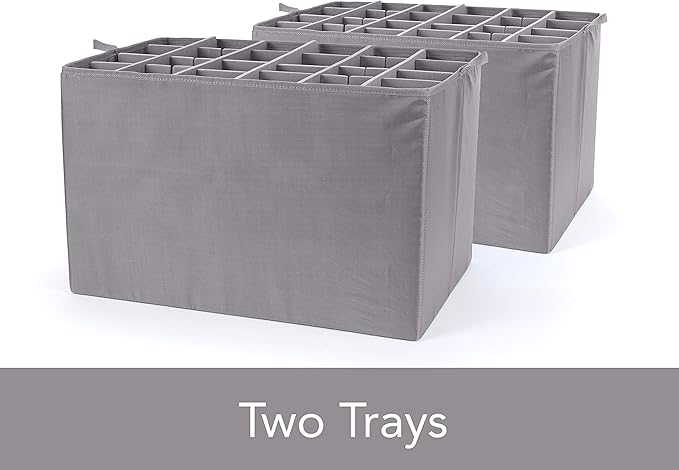Covermates Keepsakes - Adjustable Zip-Top Storage Box - Configurable FlexGrid Compartments - Heavy Duty Polyester- Reinforced Handles - Stackable Design - Indoor Storage, Beige Heather