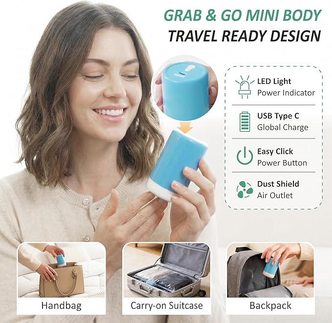 Cozy Essential Travel Vacuum Storage Bags with Rechargeable Cordless USB Pump, Space Saver Bags for Luggage, Suitcase, Carry-On, for Clothes, Blankets, Bedding & Seasonal Storage,35 Combo