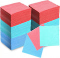 300 Pcs Disposable Dish Cloths, Reusable Cleaning Cloths and Towels, Highly Absorbent Wipes and Rags for Kitchen, Home, Office (Red, Blue, Green)