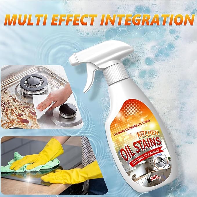 FIELL Heavy-Duty Kitchen Degreaser Foam Cleaner, Clean Kitchens Up Kitchen Oil Stains, Heavy Oil Stain Cleaner Kitchens, Degreaser Clean Heavy Duty, Multi Functiona Foam Cleaning Spray (1PC)
