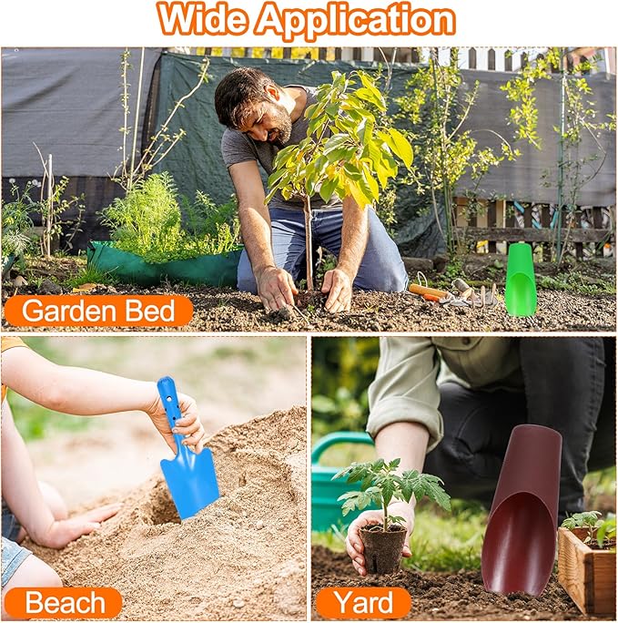 HARFINGTON Bonsai Soil Scoop 6.3" x 1.8" Plastic Colorful Mini Garden Shovel Cultivation Digging Transplanting Tools for Plant Flower Succulent Coffee Beans, Blue