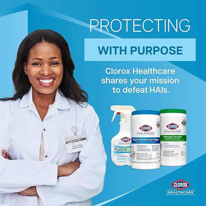Clorox Healthcare Bleach Germicidal Cleaner Refill, 128 Fluid Ounces, Pack of 4 (Package May Vary)