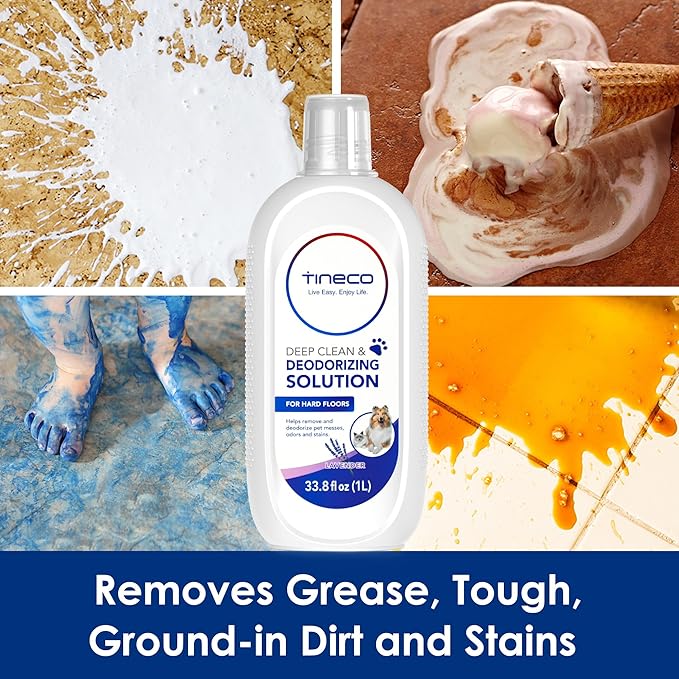 Tineco Floor Cleaning Solution 1L (33.8oz), Lavender Scent, Deep Cleaner for Multi-Hard Floors, Compatible with iFLOOR & FLOOR ONE S3/S5/S6/S7/S9 Artist & S6/S7/S9 Master Series, Non-Steam Compatible
