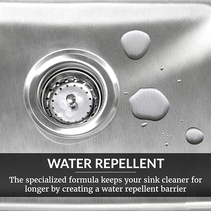 HOPE'S Perfect Sink Cleaner and Polish, Restorative, Water-Repellant, Removes Stains, Ideal for Brushed Stainless Steel, Cast Iron, Porcelain, Corian, Composite, Acrylic, 8.5 oz 3 Pack