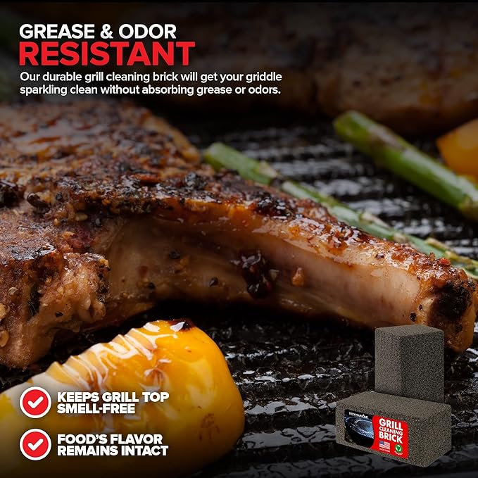 Stock Your Home Grill Cleaning Brick, Griddle Block Cleaner, Heavy Duty Pumice Stone for BBQ Flat Top, Scrubbing Tools/Bricks, (1 Pack)