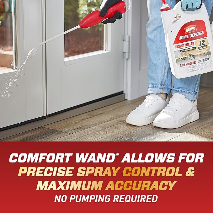 Ortho Home Defense Insect Killer for Indoor & Perimeter2 with Comfort Wand, Controls Ants, Roaches, and Spiders, 1.1 gal