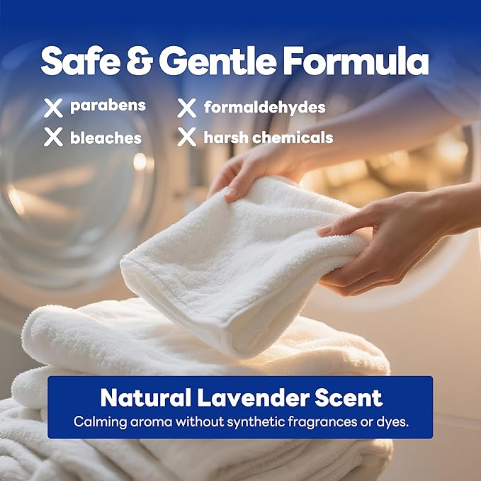 Lavender Dryer Sheets – 40 Count | Reduces Static & Wrinkles | Softens Fabrics | Natural Lavender Scent | Works in All Standard & HE Dryers | Gentle Formula