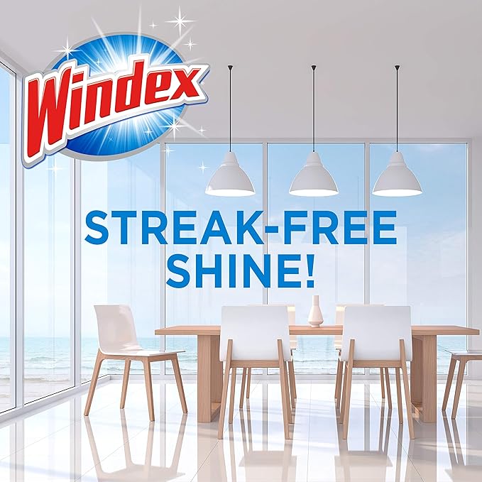 Windex Wipes Glass Cleaning, Pre-Moistened Glass and Surface Wipes to Clean Home Surfaces, Household Essentials, Original Scent, 38 Count (Pack of 12)