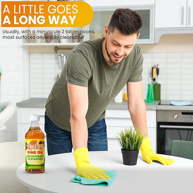 Ocean Pine Oil Cleaner Concentrate, 65% Pine Oil Deodorizer, All-Purpose Household Cleaner for Floors, Kitchen, Bathroom, Laundry, Grease & Odor Removal (1, 8 fl oz)