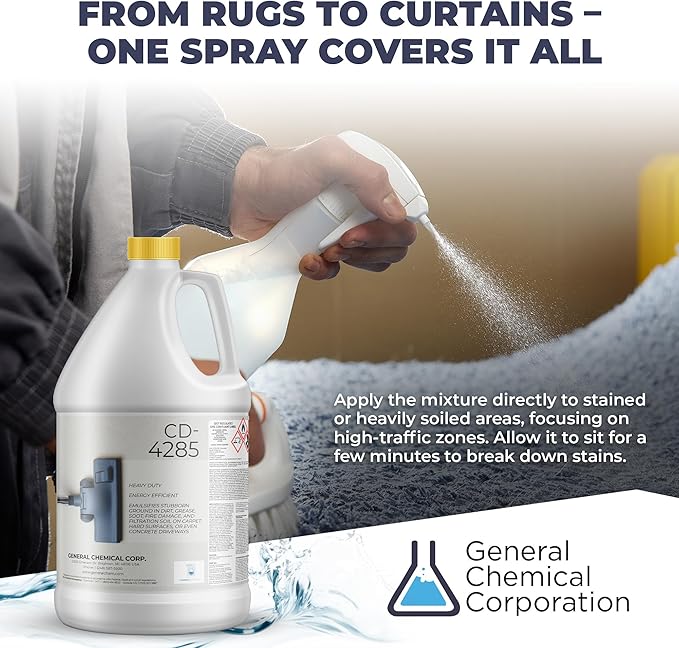 Heavy Duty Carpet Stain Remover CD 4285 - Carpet's Multi-Purpose and Powerful Liquid Solution, Though Cleaning Formula For Homeowners, Pet-owners, Offices and Many More - 1 Gallon Jug
