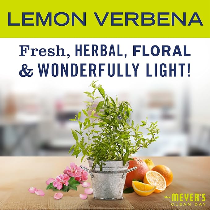 MRS. MEYER'S CLEAN DAY Probiotic Drain Maintenance Liquid,Lemon Verbena,Freshens Disposals and Drains,32 Fl Oz,(Pack of 2)