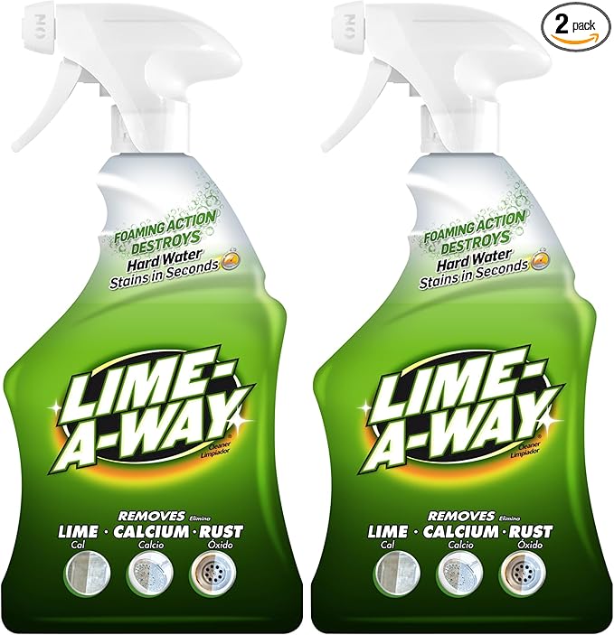 Lime-A-Way Bathroom Cleaner, 32 fl oz Bottle, Removes Lime Calcium Rust (Pack of 2)