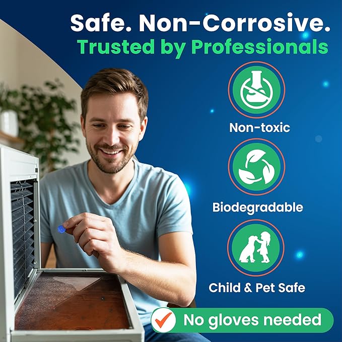 AC Pan Tablets, Commercial-Grade, Gel Lock Tech: Long Lasting, Moisture Activated Slow Release, Non-Corrosive & Safe - No Residue, Pan Treat Tablets (5 Ton, 3 Pack)