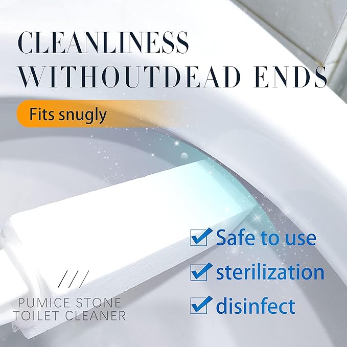 2 Pack Toilet Cleaner Hard Water Build up Remover with Ergonomic Handle, Pumice Stone Cleanning Tool Stain Hard Water Ring Cleaner for Toilet, Pool, Bathroom, Sink