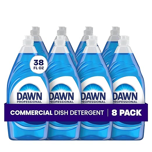 P&G Dawn Dishwashing Liquid Soap Detergent, Bulk Degreaser Removes Greasy Foods from Pots, Pans and Dishes in Commercial Restaurant Kitchens, Regular Scent, 38 oz. (Case of 8) (Packaging May Vary)