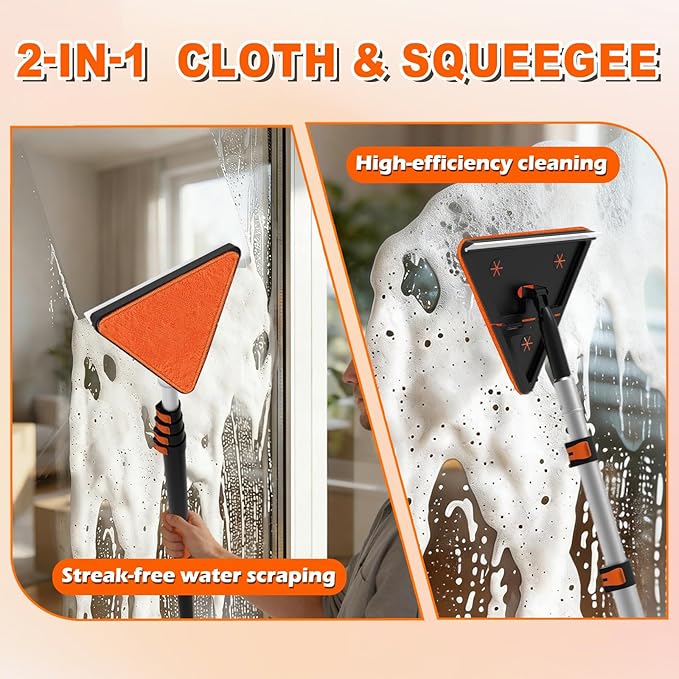 20FT Reach Duster Cleaner Kit, Dusters for Cleaning with Extension Pole, Baseboard & Wall and Window Cleaner Mop for Fan Blades, High Ceiling and Cobweb