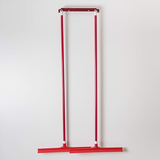 SPARTA 24" Floor Squeegee Replacement Head, Seamless Rubber with Rust-Free Plastic Frame for HACCP Compliance, Heavy-Duty Industrial Use, Thermoplastic Rubber, 24 Inches, Red