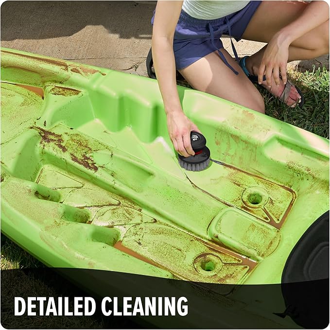 Dirt Devil Handheld Pommel Scrubbing Brush, 3.5", Includes Medium Bristle Head, Comfortable Ergonomic Grip, Interchangeable Brushes, Ideal for General Purpose Cleaning