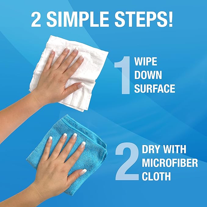 MiracleWipes for Granite & Stone, Clean, Protect, Polish Stone, Marble, Quartz, Slate, Tile, Laminate Surfaces in Kitchen and Bathroom - 60 Count