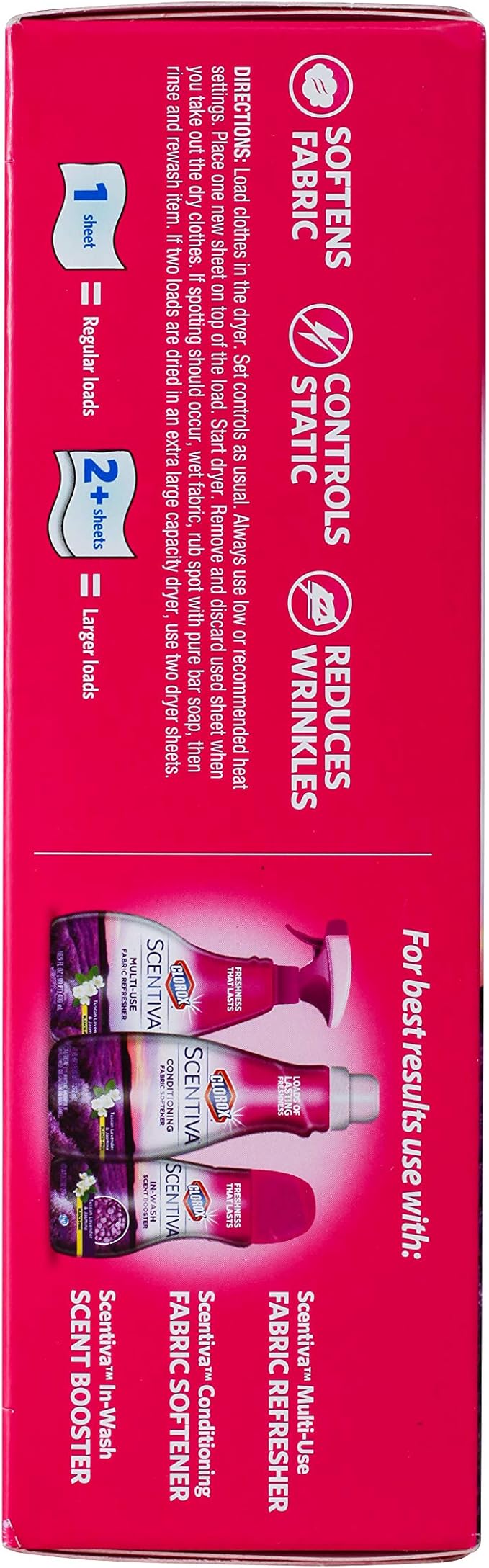 Clorox Scentiva Fabric Softening Dryer Sheets Fabric Sheets in Tuscan Lavender & Jasmine Scent Laundry Dryer Sheets for Fresh & Clean Clothes (Pack of 6, 630 Count Total)