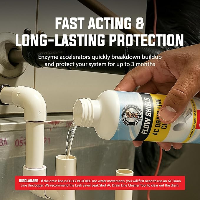 AC Drain Line Cleaner 6 Pack | Prevent Buildup and Overflow | 8oz - Up to 3 Months of Protection | Fast Acting & Long Lasting Bio-Enzymatic Formula