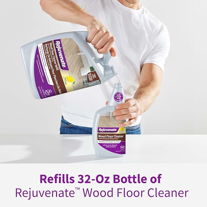 Rejuvenate Wood Floor Cleaner Refill, 1 Gallon, Cleans and Protects All Sealed Hardwood Floors and Dries Fast for a Streak-Free Clean
