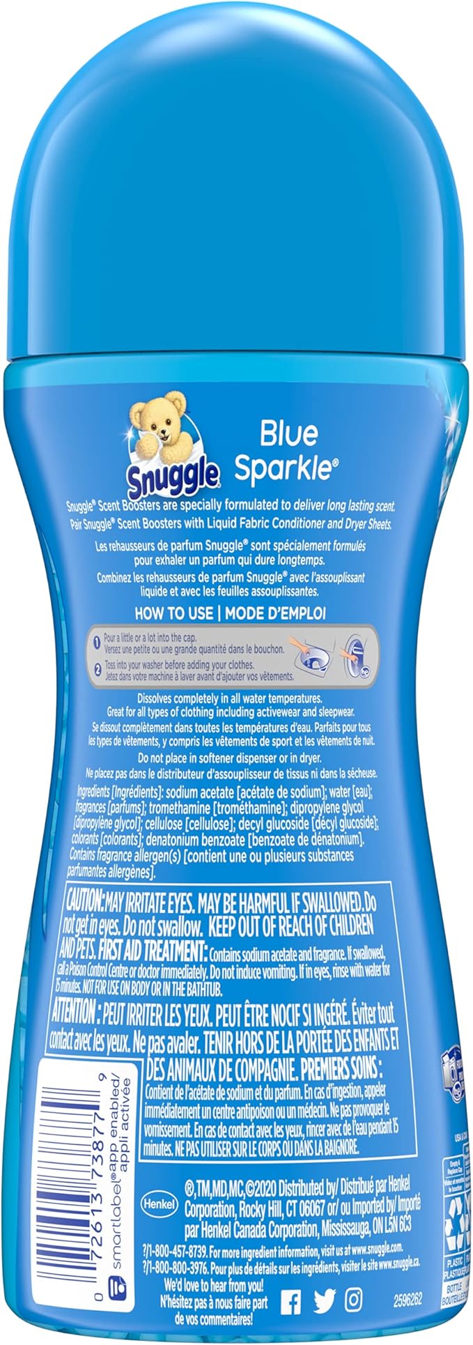 Snuggle Scent Shakes in-Wash Scent Booster Beads, Blue Sparkle, 9 Ounce (Pack of 4)