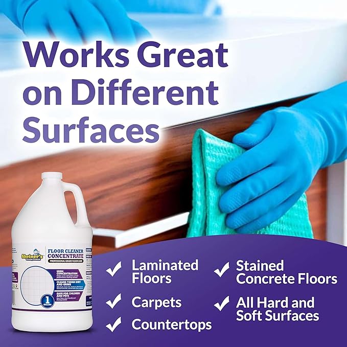 Sheiner's Multipurpose Cleaner Concentrate, No-Rinse Floor Cleaner for Mopping & Floor Degreaser for Home, Safe for Kids & Pets, Non-Toxic Lavender Scent All Purpose Cleaner Supplies,1-Gallon.